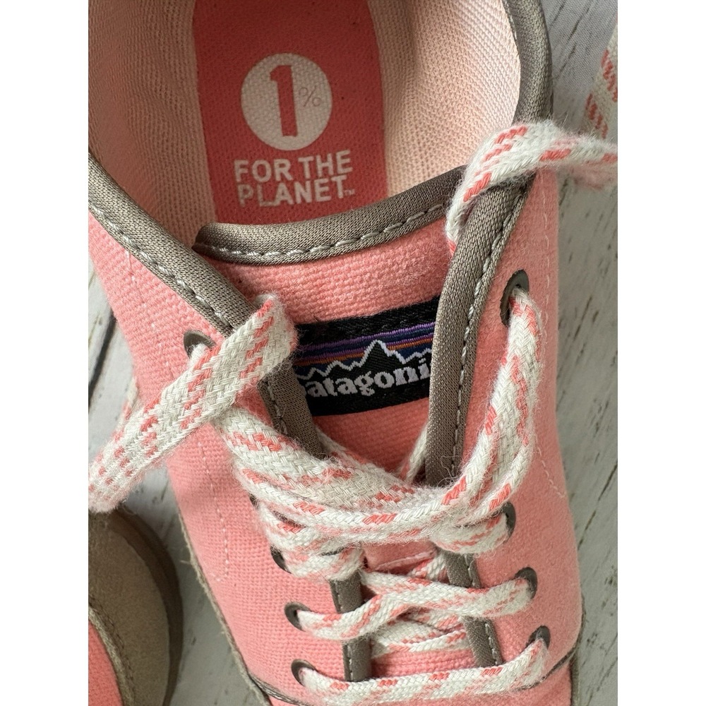 Patagonia Activist Canvas Sneakers Coral Pink Olive Green Womens sz 7 - Picture 6 of 8